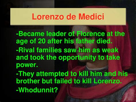 who killed lorenzo medici.